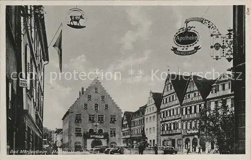 Bad Mergentheim Marktplatz mit Rathaus mit Div.Oldtimer Kat. Bad Mergentheim