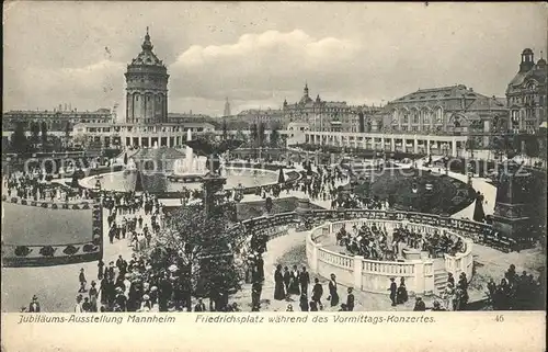 Mannheim Friedrichsplatz waehrend des Vormittags Konzertes Kat. Mannheim