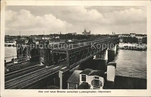 Mannheim Alte u.Neue Rheinbruecke Kat. Mannheim