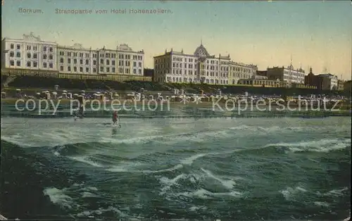 Borkum Nordseebad Strandpartie vor dem Hotel Hohenzollern / Borkum /Leer LKR