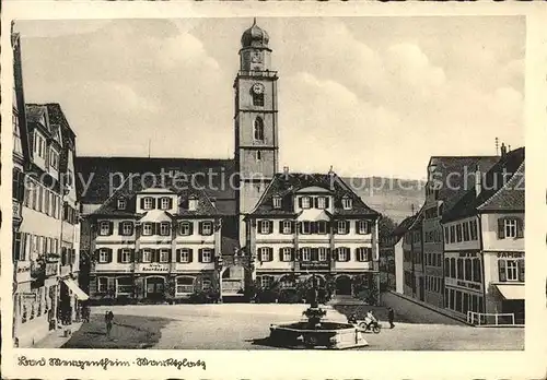 Bad Mergentheim Markplatz mit Brunnen u.Kreissparkasse Kat. Bad Mergentheim