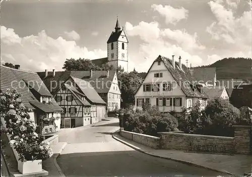 Moessingen Strassenansicht mit Kirche Kat. Moessingen