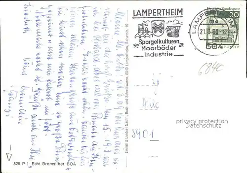 Lampertheim Bergstrasse Kaiserstrasse Amtsgericht u.Krankenhaus Kat. Lampertheim