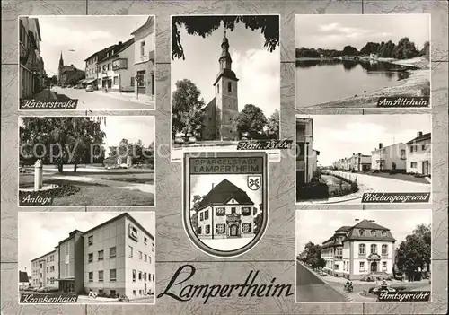 Lampertheim Bergstrasse Kaiserstrasse Krankenhaus u.Amtsgericht Kat. Lampertheim