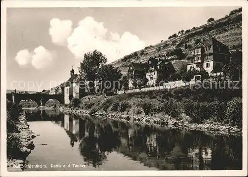 Bad Mergentheim Partie an der Tauber mit Bruecke Kat. Bad Mergentheim