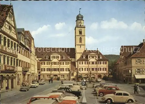 Bad Mergentheim Markplatz mit Rathaus Kat. Bad Mergentheim