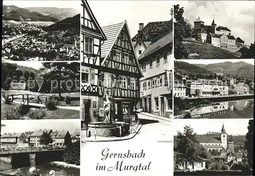 Gernsbach mit Apotheke u.Brunnen Kat. Gernsbach