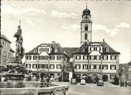 Bad Mergentheim Marktplatz mit Rathaus u.Kreis Sparkasse (Stempel) Kat. Bad Mergentheim