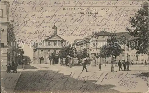 Rastatt Kaiserstrasse mit Rathaus (Feldpost) Kat. Rastatt