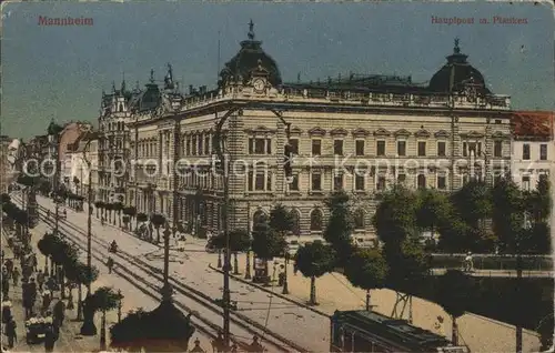 Mannheim Hauptpost mit Planken Kat. Mannheim