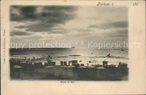 Borkum Nordseebad Abendstimmung am Strand mit Blick auf See / Borkum /Leer LKR