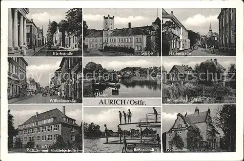 Aurich Ostfriesland Botanischer Garten Gymnasium Badeanstalt Hafenstr. Schloss / Aurich /Aurich LKR