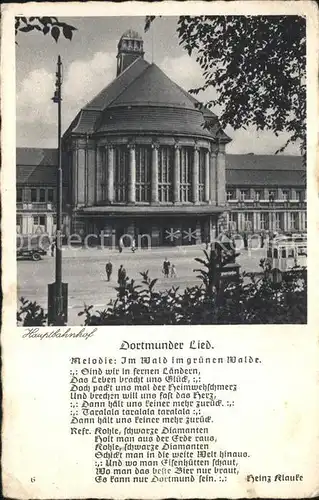 Dortmund Dortmunder Lied Heinz Klause Hauptbahnhof Kat. Dortmund