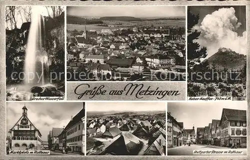 Metzingen Stuttgarter Str. Rathaus Uracher Wasserfall Kat. Metzingen