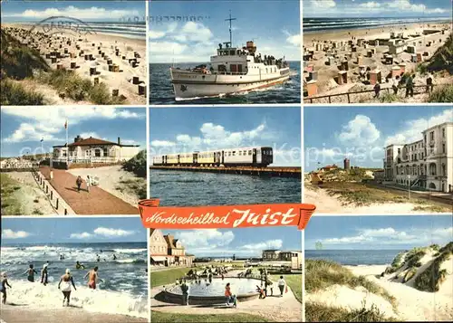 Juist Nordseebad Schiff Eisenbahn Strand / Juist /Aurich LKR