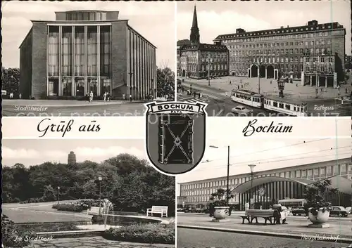 Bochum Strassenbahn Rathaus Hauptbahhnof Wappen Stadttheater Kat. Bochum