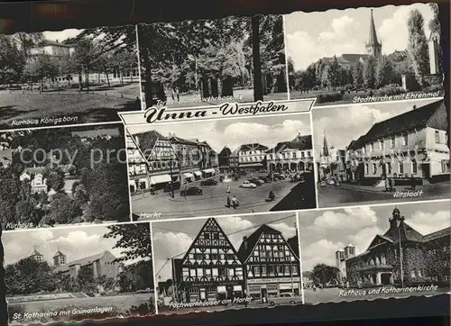 Unna Rathaus Katharinenkirche Altstadt Stadtkirche Gruenanlagen Kat. Unna