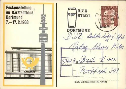 Dortmund Postausstellung Karstadthaus  Kat. Dortmund