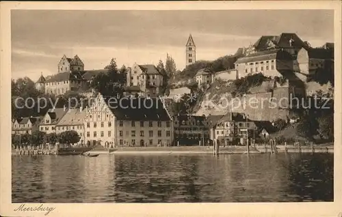 Meersburg Bodensee Ansicht vom See aus Schloss Kirche Kat. Meersburg