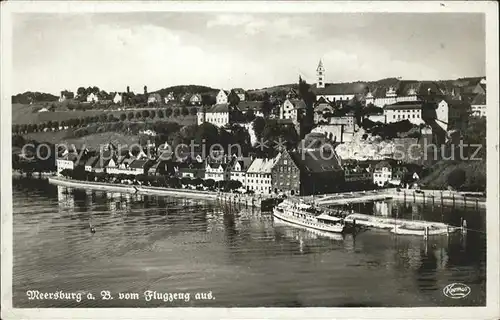 Meersburg Bodensee Fliegeraufnahme Landesteg Faehrschiff Schloss Kat. Meersburg