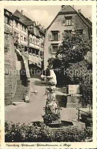 Meersburg Bodensee Baerenbrunnen und Steige Kat. Meersburg