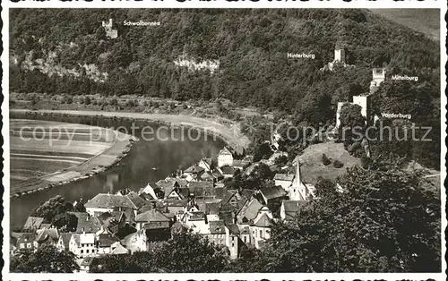 Neckarsteinach Teilansicht Vierburgenstadt am Neckar Kat. Neckarsteinach