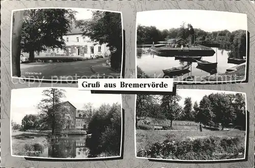 Bremervoerde Kreishaus Parkanlagen Klein Helgoland See Partie an der Muehle Kat. Bremervoerde