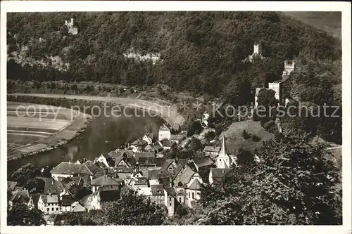 Neckarsteinach Teilansicht Vierburgenstadt am Neckar Kat. Neckarsteinach