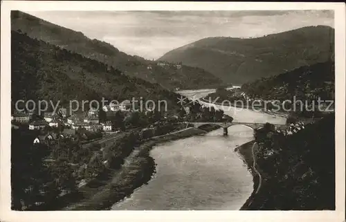 Heidelberg Neckar Blick auf Schlierbach Aue und Ziegelhausen Neckarbruecke Kat. Heidelberg