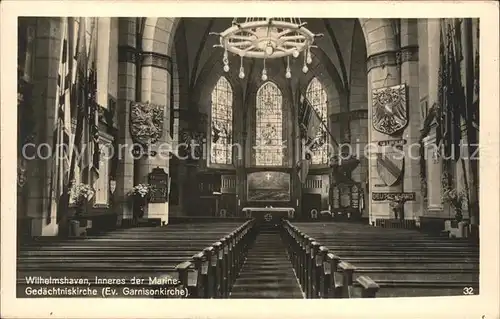 Wilhelmshaven Marine Gedaechtniskirche Garnisonkirche Inneres Ehrenschmuck Kaiserliche Marine 1. Weltkrieg Kat. Wilhelmshaven