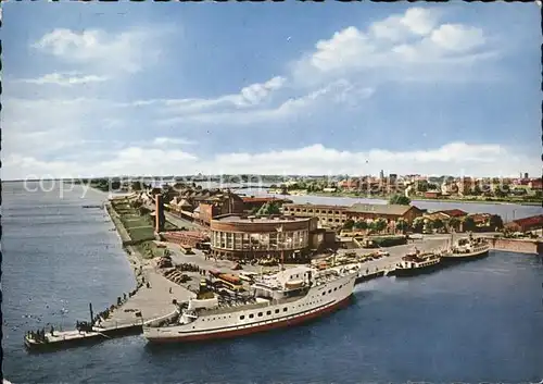 Wilhelmshaven Baederflotte im Hafen Dampfer Nordseebad Fliegeraufnahme Kat. Wilhelmshaven