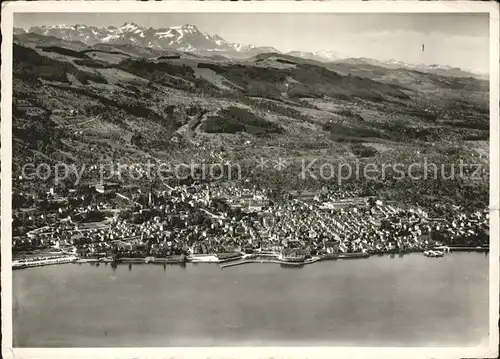 Rorschach Bodensee am Bodensee Blick zum Saentis Appenzeller Alpen Fliegeraufnahme / Rorschach /Bz. Rorschach