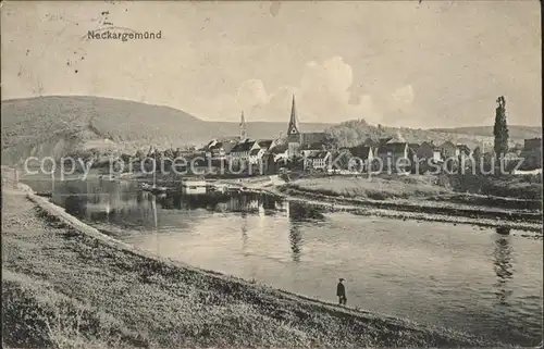 Neckargemuend Uferpartie am Neckar Kat. Neckargemuend