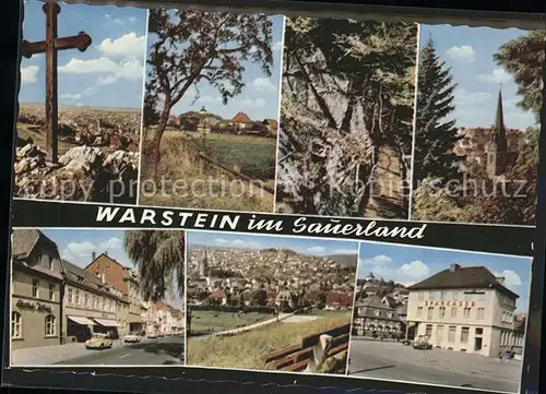 Warstein Ortsansichten Kreuz Wanderweg Sparkasse Kat. Warstein