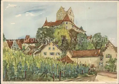 Meersburg Bodensee Altes Schloss Kuenstlerkarte Fritz Preiss Kat. Meersburg