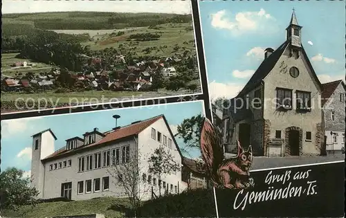 Gemuenden Taunus Panorama Kirche Gaststaette Zur Sonne Kat. Weilrod