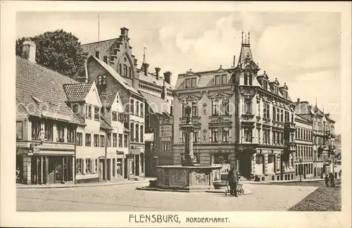 Flensburg Nordermarkt Brunnen Kat. Flensburg