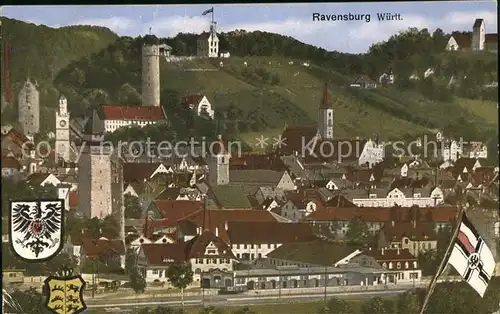 Ravensburg Wuerttemberg Ortsblick mit Burg / Ravensburg /Ravensburg LKR