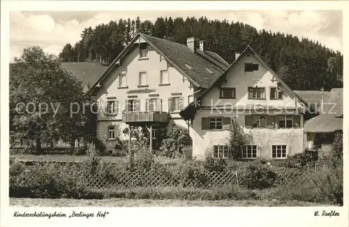 Roggenzell Kindererholungsheim Berlinger Hof Kat. Wangen im Allgaeu