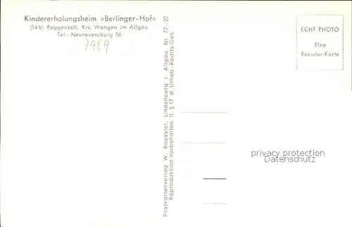 Roggenzell Kindererholungsheim Berlinger Hof Speise und Schlafraum Kat. Wangen im Allgaeu