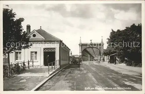 Kehl Rhein Zollhaus mit Rheinbruecke Kat. Kehl