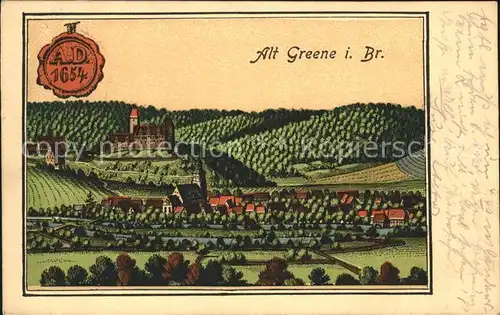 Greene Kreiensen Panorama Kuenstlerkarte AD 1654 / Kreiensen /Northeim LKR