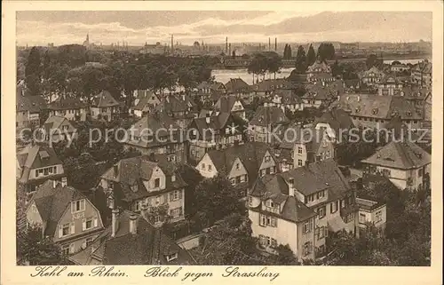 Kehl Rhein Blick nach Strassburg Kat. Kehl