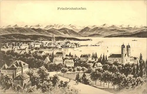 Friedrichshafen Bodensee Panorama Kat. Friedrichshafen