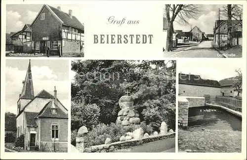 Beierstedt Geschaeftshaus Beck Dorfstr Kirche Ehrenmal Kat. Beierstedt