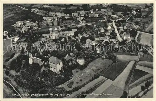 Wetzlar Schlossruine Greifenstein Fliegeraufnahme Kat. Wetzlar