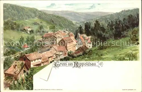 Bad Rippoldsau Schwarzwald Ortsansicht Kuenstlerkarte Kat. Bad Rippoldsau Schapbach