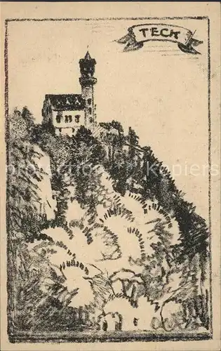 Teck Burg Teck Zeichnung Kat. Kirchheim unter Teck