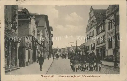 Darmstadt Alexanderstrasse mit Infanteriekaserne Kat. Darmstadt