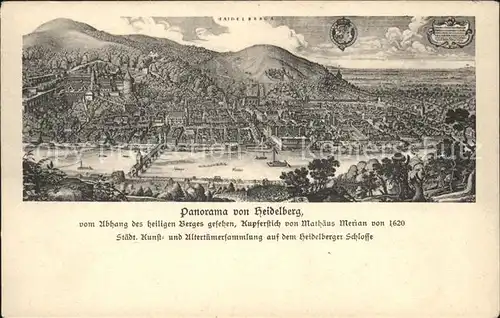 Heidelberg Neckar Staedetebild von 1620 Kat. Heidelberg